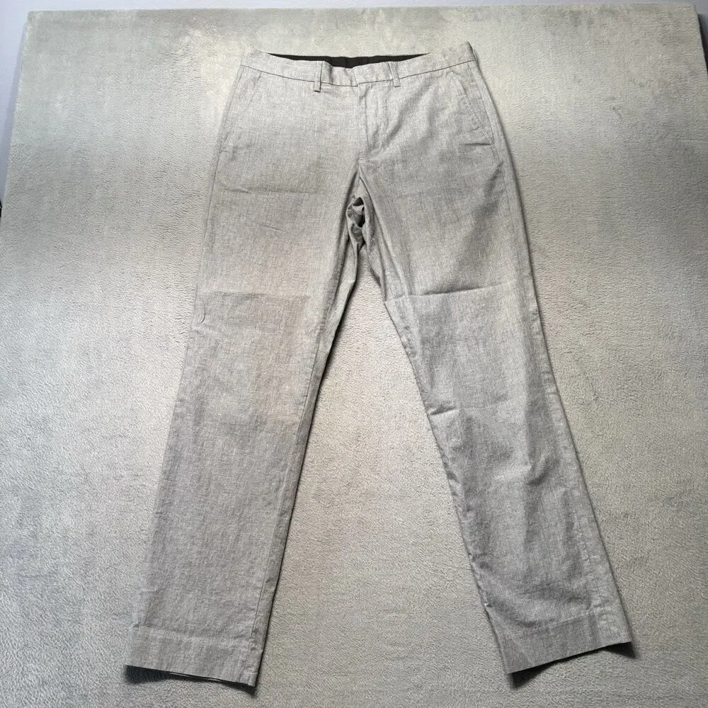J.Crew Slim Bedford Mens 31X32 Pants Gray Chino Flat Front Casual Office Preppy